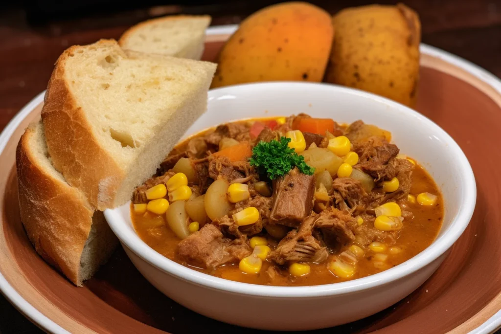 Traditional Argentinian locro stew in a bowl