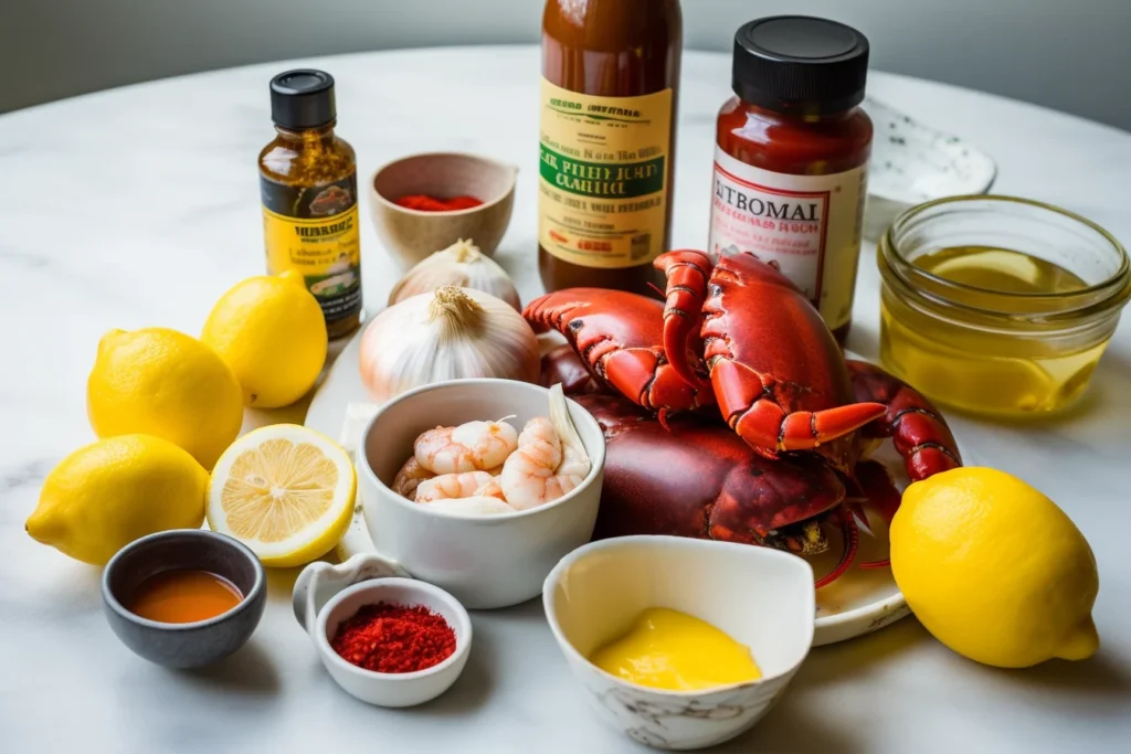 Ingredients for seafood boil sauce