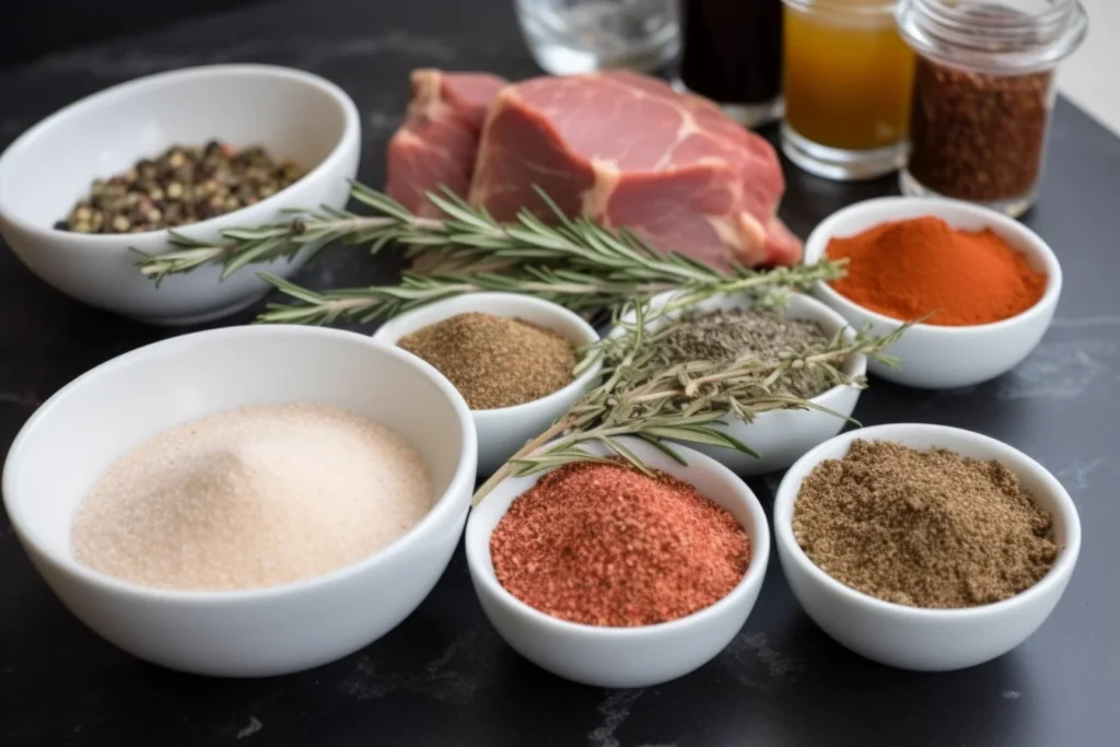 Essential spices for prime rib dry rub.