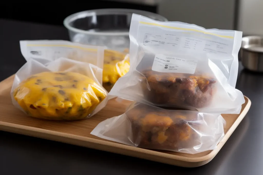 Storing and reheating sausage egg muffins.